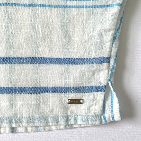 Tommy Hilfiger Sleeveless Oversized Stripped V Neck Top Coastal Grandma Resort - Picture 4 of 12